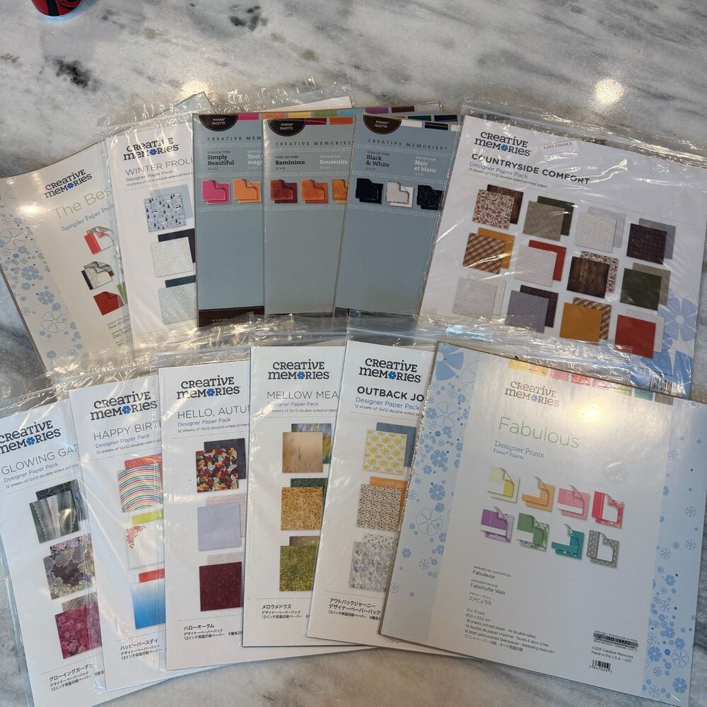 Creative Memories Lot of 12 Paper Packs 174 12x12 Double-sided Sheets NEW Lot 1